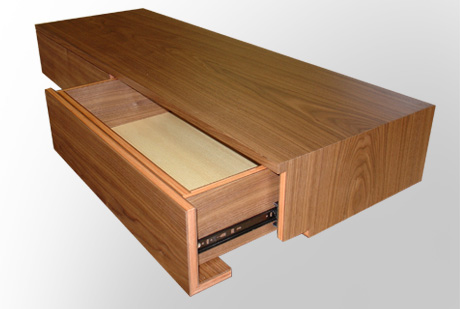 walnut veneered plywood drawer unit